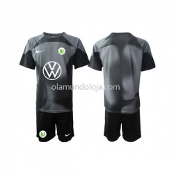 Camisola VfL Wolfsburg Guarda-redes Criança Equipamento Primeiro 2022-2023 Manga Curta